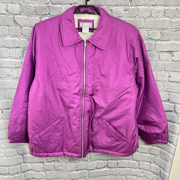 Blair Womens 2XL Purple Nylon Jacket With White Fleece Lining - Picture 1 of 5